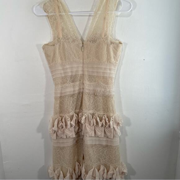 BCBGmaxazria Aglaia Vanilla Tiered Lace Ruffle Mini Dress 2 - Picture 11 of 16